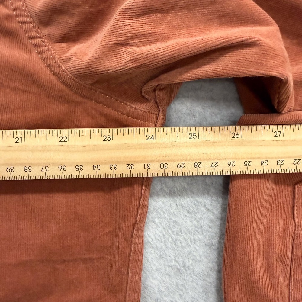 Poncho Shirt Mens XL Slim Fit Burnt Orange Pearl Snap Corduroy Long Sleeve - Picture 11 of 13